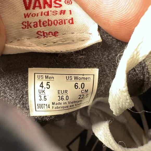 Vans Sk8-Hi Shoes Mens Size 4.5 Womens 6 Classic Canvas‎ Skateboard High Top - Picture 8 of 9